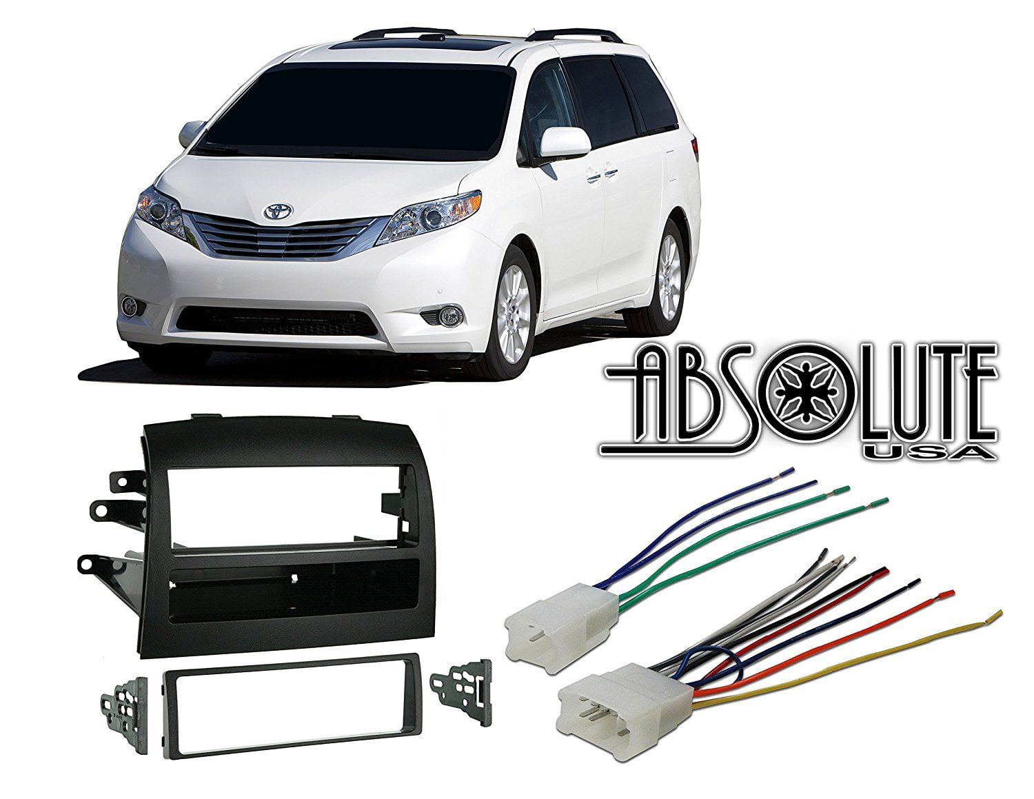 Absolute RADIOKITPKG7 Fits Toyota Sienna 20042010 Single DIN Stereo