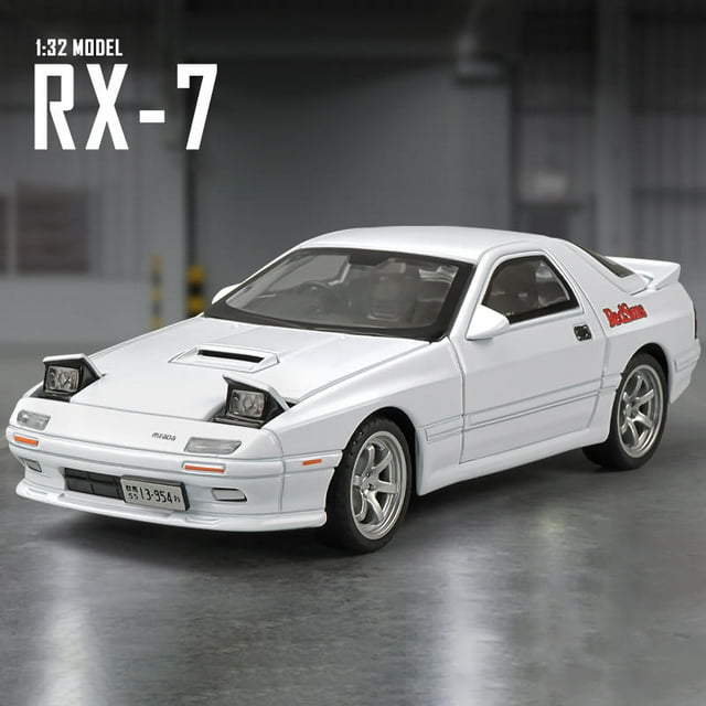 1:32 Mazda RX7 AE86 JDM Mazda MX5 Car Model Alloy Car Die Cast Toy Car Model Sound and light Children's Toy Collectibles RX7 White