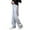 Grey, variant on WERYOUNG Girls Streetwear Sweat Pants Summer Casual Stretch Elastic Empire Waist Straight Wide Leg Pants With Pockets Girls Classic Sports Pants,Grey,8-9 Years