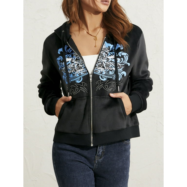 Y2K Aesthetic Vintage Slim Sweatshirts Embroidery Graphic Y2K Aesthetic Vintage Slim Sweatshirts Embroidery Graphic