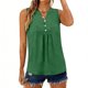 thumbnail image 2 of TaTaai Women's Spring Summer Button V-Neck Solid Color Sleeveless Loose Casual Tops Lightweight Soft Fashion T-Shirts for Daily Work Vacation Gift, 2 of 9