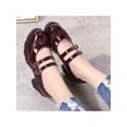 thumbnail image 6 of Oucaili Women Dress Shoes Slip On Pumps Round Toe Lightweight Chunky Block Heel High Heels Ladies Claret 10, 6 of 8