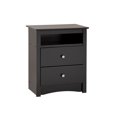 thumbnail image 4 of Prepac Sonoma Black Tall 2-Drawer Nightstand with Open Shelf, 4 of 5