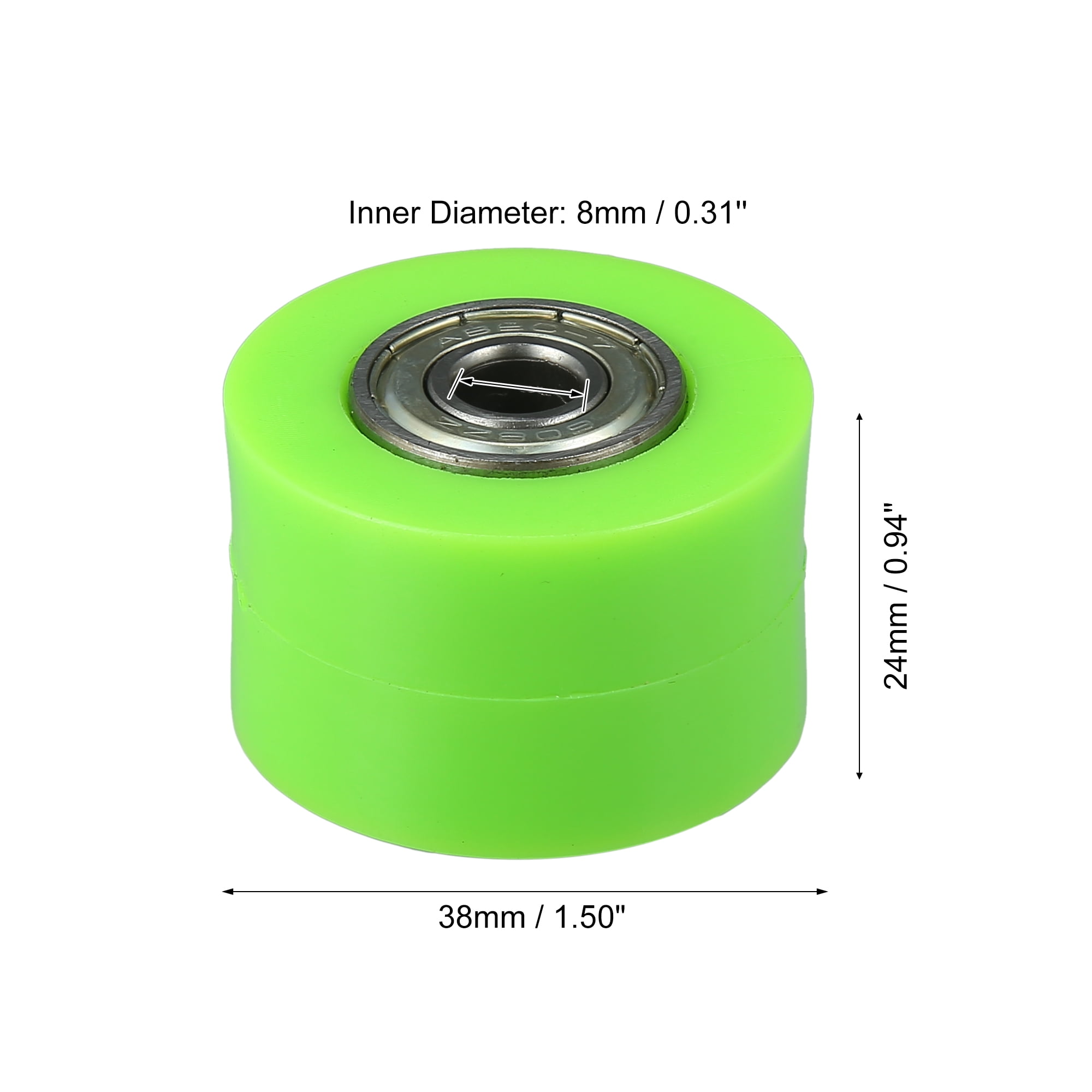 Unique Bargains 8mm Drive Chain Pulley Roller Slider Tensioner Wheel Guide Green