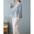 thumbnail image 5 of Women Long Sleeves Crewneck Solid Color Tops T-Shirt Pullover Blouse GA2515 Blue, 5 of 5
