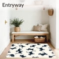 thumbnail image 3 of ODIKA 2'x3' Machine Washable Non-Slip Area Rug, Whimsical Feline Cartoon Style Playful Cat Design High Traffic Rug with Pad, Black, 722584, 3 of 8