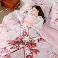 thumbnail image 4 of Castle Fairy Bow Alphabet 7-Piece Queen Bedding Set: Red Flower Letter Personalized Microfiber Floral, 4 of 7