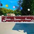 thumbnail image 5 of Christmas Decoration Banner , Jesus Is The Reason For The Season Banner, Merry Christmas Banner, Christmas Decoration, Red Plaid Element, Xmas Party Hanging Banner, Home Decor, Holiday Decor, 5 of 5