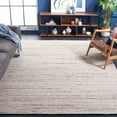 thumbnail image 2 of SAFAVIEH Marbella Burton Striped Wool Area Rug, Taupe/Ivory, 6' x 6' Square, 2 of 6