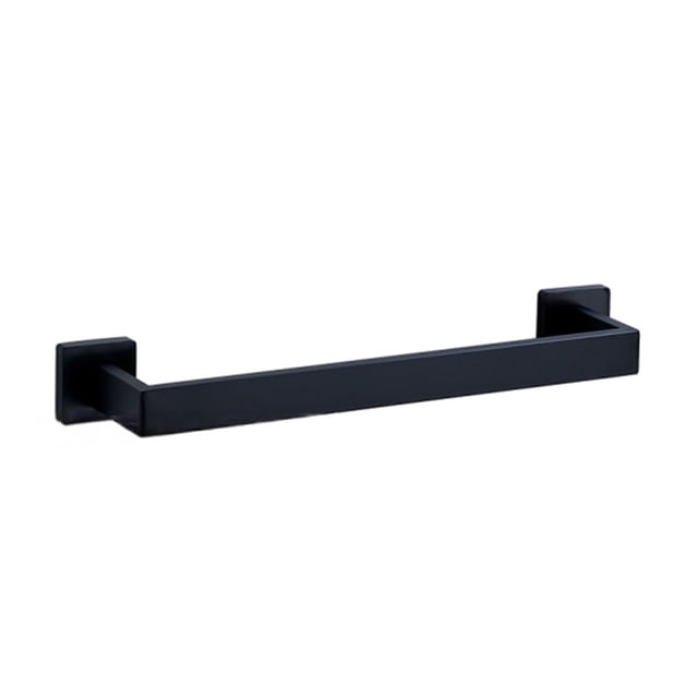 Bewildely Juego de accesorios de baño Toallero de acero inoxidable Soporte de papel de anillo Gancho de multifunción Kit de estante de Almacenamiento y organización del hogar Barra negra