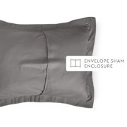 8-Piece Bedding Bundle with Comforter Set, Bed Sheets & Bed Skirt in Gray Ultra Soft Microfiber for Twin Size Beds