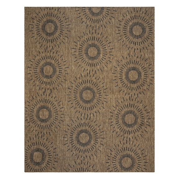 Gertmenian Tropea Tiaret Modern Geometric Chestnut Indoor/Outdoor UV Resistant Flatweave Indoor Outdoor Area Rug, 8x10