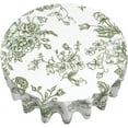 thumbnail image 3 of Sage Green Floral Tablecloth Round Chinoiserie Flowers Decorative Table Cloth Rustic Fabric Farmhouse Washable Table Cover for Picnic Party Holiday Home Indoor Outdoor, 3 of 6