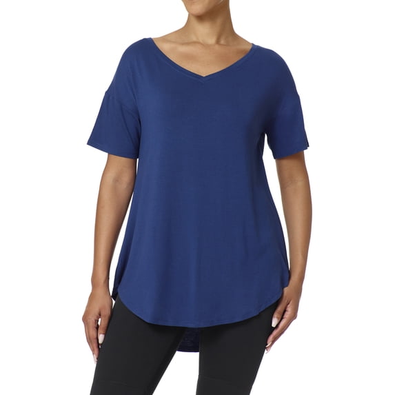 No nonsense Women's Ultimate Legging Tee Shirt Short Sleeve Prussian Blue XXL