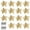 Gold, variant on Haillom 15 Pieces Poinsettia Artificial Christmas Flowers Decorations Xmas Tree Ornaments Red Glitter Gold with Clips