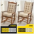 thumbnail image 2 of SUNROX Memory Foam Jumbo Rocking Chair Cushions, Set of Seat & Back Cushion with Ties for Indoor/Outdoor Rocker, FadeShield Water Resistant Non Slip Durable Tufted Pads, 2 Piece, Husk Birch, 2 of 7