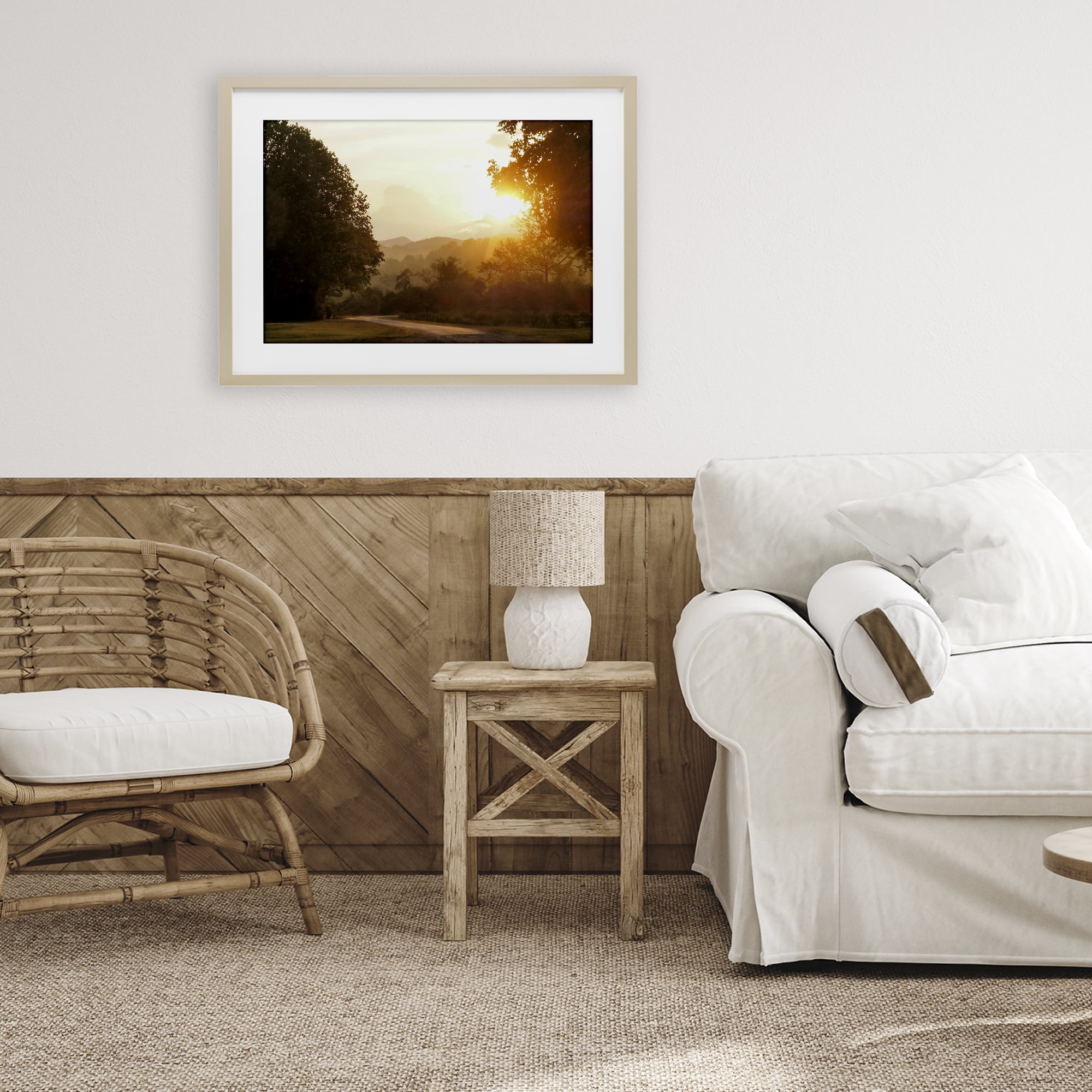Stupell Industries Golden Morning Between Trees Birch Framed Print Under Glass, design by Gail Peck