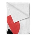 thumbnail image 2 of Mountain Soft Flannel Fleece Blanket, Simplistic Illustration of Japan Mountain Print on a Plain Background, Cozy Plush for Indoor and Outdoor Use, 50" x 60", Charcoal Grey Vermilion, by Ambesonne, 2 of 5