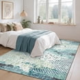 thumbnail image 3 of Garvee 9x12 Modern Abstract Area Rug Machine Washable Rug, Soft Non-Slip Indoor Carpet for Living Room Bedroom Home Office, Blue, 3 of 8