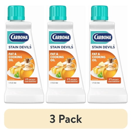 (3 pack) Carbona Stain Devils® #5 | Fat & Cooking Oil | Professional Strength Laundry Stain Remover | Multi-Fabric Cleaner | Safe Formula | 1.7 Fl Oz, 1 Pack
