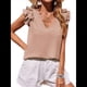 thumbnail image 2 of Camisas Informales Elegantes para Mujer, Blusas de Trabajo Sin Mangas con Cuello en V, Blusas Informales de Negocios para Verano 2025 Azul M, 2 of 9