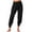 Black, variant on Womens Pants Summer Palazzo Harem Casual Beach Pant Yoga Joggers Loose Solid Color High Waist Elastic Waisted Tapered Comfy with Pockets Pants Lightweight Trousers