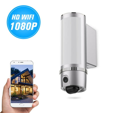 FREECAM Wall-Light Wireless HD 1080P WiFi Camera 100 Leds Motion-Detected Floodlight Security Cam Two-Way Talk Cloud Storage with Siren Alarm Built-in Suspicious Intrusion Detection AI