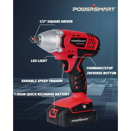 

PowerSmart PS76142A 20 V Cordless Impact Wrench