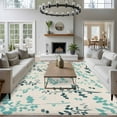 thumbnail image 3 of Teal Green Botanical Area Rugs 6'x9', Small Throw Rugs for Kitchen Dining room, Rustic Country Spring Floral Summer Leaf Indoor Outdoor Rug Non-Slip Low Pile Carpet Runner Reversible Floor Mats, 3 of 8