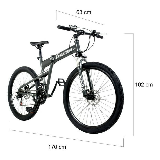 Bicicleta Plegable De Montaña R26 Centurfit Negro 21 Vel Freno De