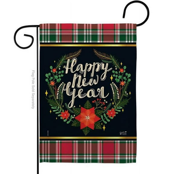 Angeleno Heritage G135222-BO 13 x 18.5 in. Winter New Year Garden Flag Double-Sided Decorative Vertical Flags House Decoration Banner Yard Gift