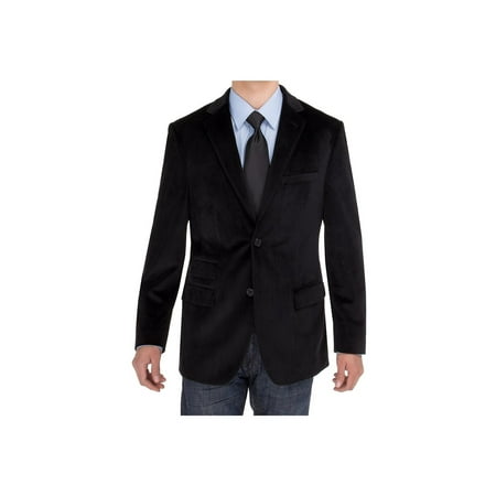 Salvatore Exte Mens Two Button Blazer Modern Fit Velvet Side-Vent Suit Jacket