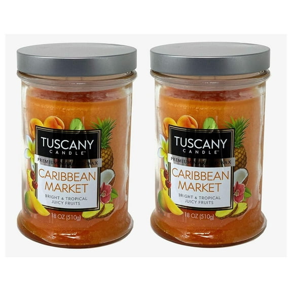 Tuscany Candle 18oz Scented Candle, Caribbean Market 2-Pack