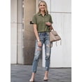 thumbnail image 5 of MOYIKO Womens Button Down Shirts Short Sleeve Shirt Collared Casual Work Blouses Summer Tops with Pockets, 5 of 7