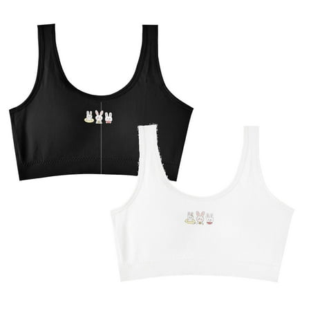 Girls Bralette Sets Teen Girls  Sports Bra Racerback Straps & Soft Elastic Waistband Cotton & Spandex for 10 To 16 Years L