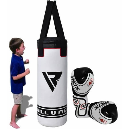 RDX Kids Punching Bag Unfilled Set Junior Set Kick Boxing 2FT Heavy MMA Training