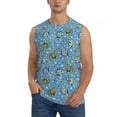 thumbnail image 2 of Fotbe Men's Blue paisley pattern Print Men's Sleeveless Muscle Tank Tops Casual T-Shirts for Gym Workout Beach-3X-Large, 2 of 8