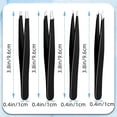 thumbnail image 4 of Set de pinzas para cejas TKYZMS de 4 piezas de acero inoxidable negro, 4 of 7
