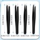 thumbnail image 4 of Set de pinzas para cejas TKYZMS de 4 piezas de acero inoxidable negro, 4 of 7