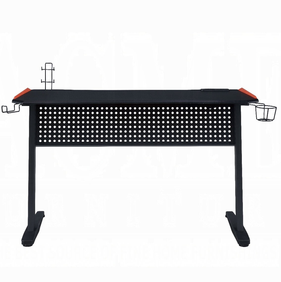 Pool Table, Black and Red Gaming Desk with LED Light and USB Port, Black+Red Game Tables,Paper Composite Combination Game Tables, Furniture Game & Recreation Game Tables