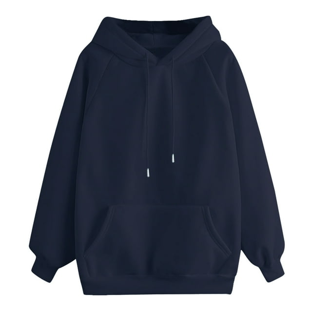 cfhntfmh Hoodies for Women Basic Solid Pullover Drawstring Long Sleeve Sweatshirts Basic Hooded Tops Fall Fashion 2024