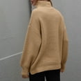 thumbnail image 3 of Vedolay Women's 2023 Tops Women's Fall Sweaters 2023 Knitted V-Neck Collared Pullover Long Sleeve Top,Khaki XL, 3 of 5