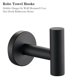 thumbnail image 4 of Matte Black Towel Hook Robe Hanger Holder Stainless Steel Wall Mounted On The Wall Rustproof Decoration Bathroom Accessories, 4 of 10