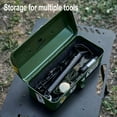thumbnail image 6 of Portable Metal Tool Box, Handheld Metal Storage Box，Army Green Metal Tool Storage Box，Outdoor Camping Tool Box，Steel Tool Case with Metal Latch Closure for Basic Tool Kits or Craft Storage（Beige））, 6 of 6