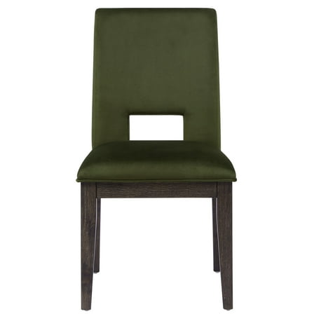 Steve Silver Evan Contemporary Velvet Upholstered Dining Chair, Set of 2, Green