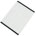 thumbnail image 1 of 19.7"(L)x13.0"(W) Multi-purpose Collapsible Dish Drying Rack, Collapsible Kitchen Sink Rack , Heat Resistant Over Kitchen Sink Metal Stainless Steel Over The Dish Drying Rack, Black, 1 of 10