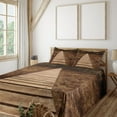 thumbnail image 2 of Ambesonne Forest Fitted & Top Sheet Set with Shams, Wooden Path Adventure, Brown Green, 2 of 5