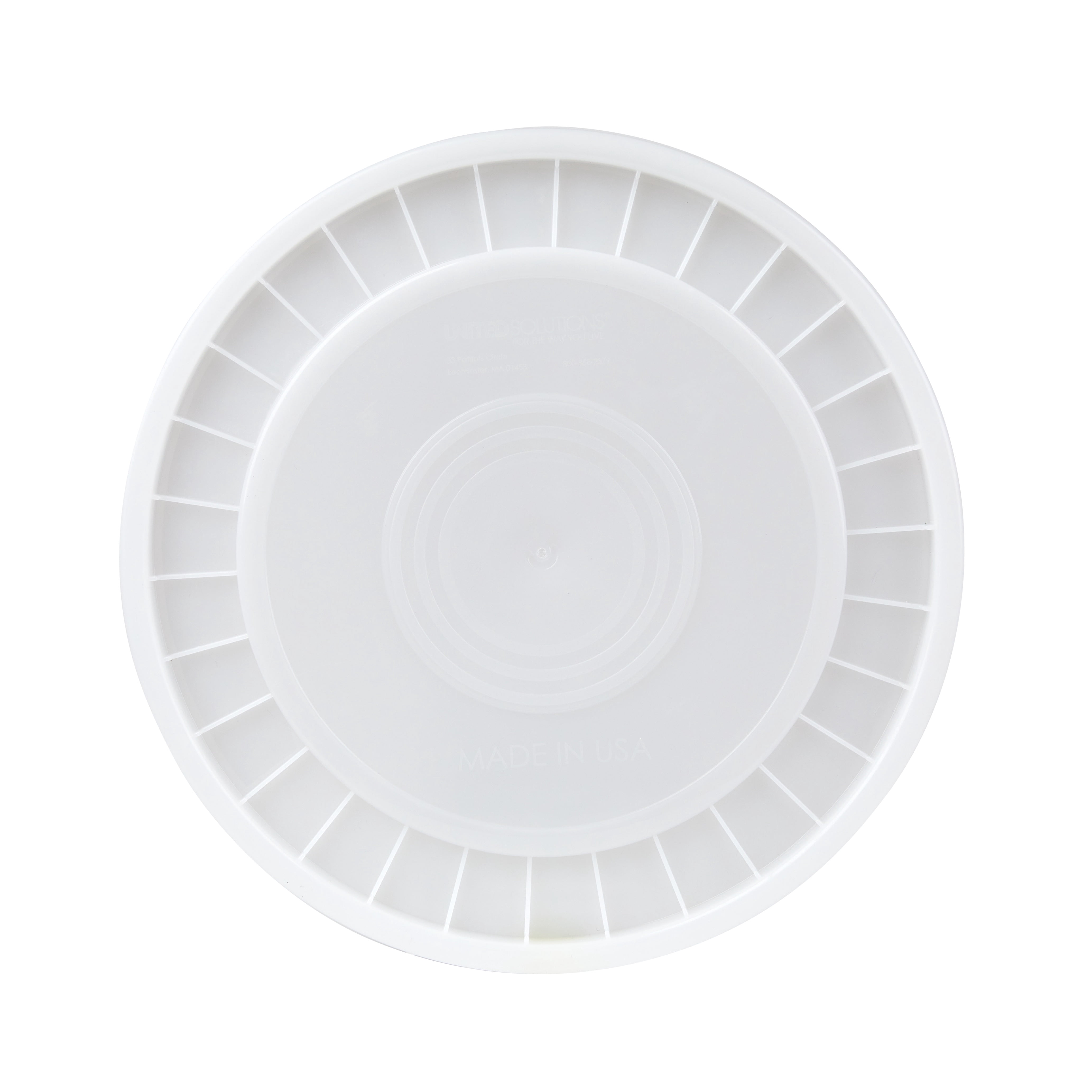 (12 pack) United Solutions 5 Gallon Round Plastic Utility Bucket Lid, White, 1 Each