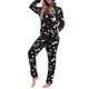 thumbnail image 4 of Txlixc Pijama de franela para mujeres, pijama de manga larga suave y cálido con cremallera Txlixc  moda, 4 of 9