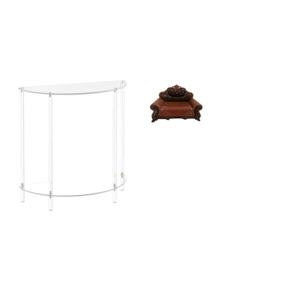 Mesa Auxiliar De Acrílico Para Espacios Pequeños Con Sofá Miniatura, Modelo De Silla Individual, Accesorio DIY Para Baño, Decoración Del Hogar, Sala De Estar, Micropaisaje, Regalo.